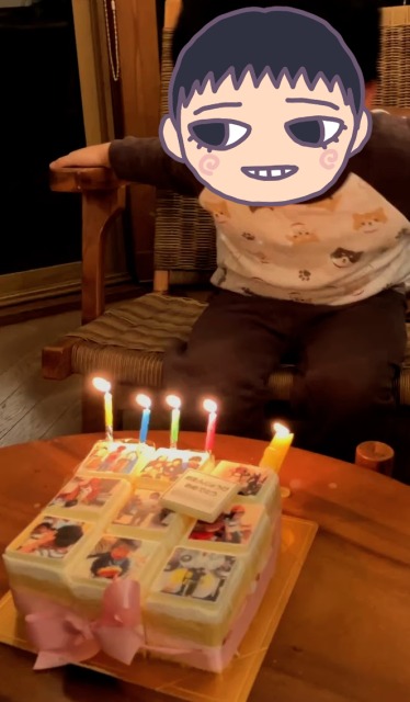 誕生日ケーキと兄ぽよ
