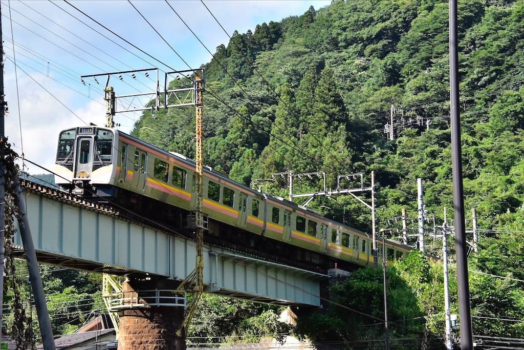 夏の上越線旅 湯檜曽駅へ ループ線路を乗車 撮影 女将さーん鉄道撮影の時間デスよ