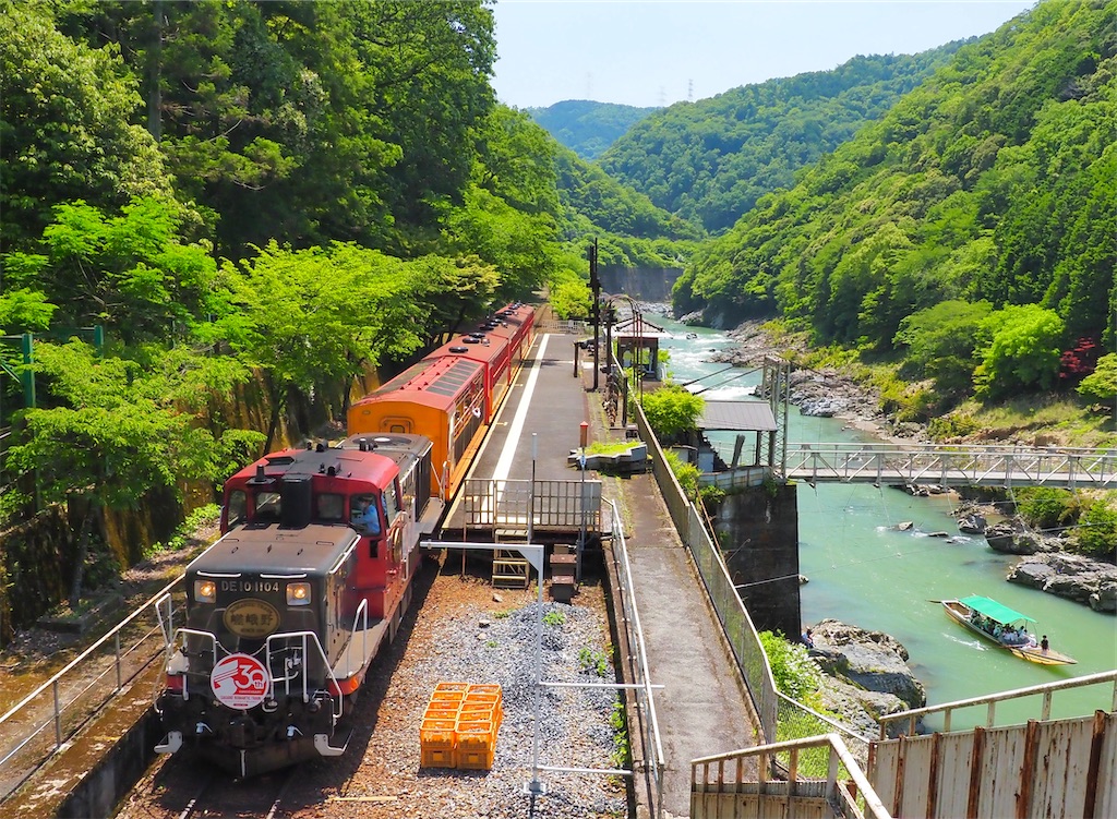 リッチな凸 嵯峨野トロッコDE10の撮影 - 女将さーん鉄道撮影の時間デスよ！