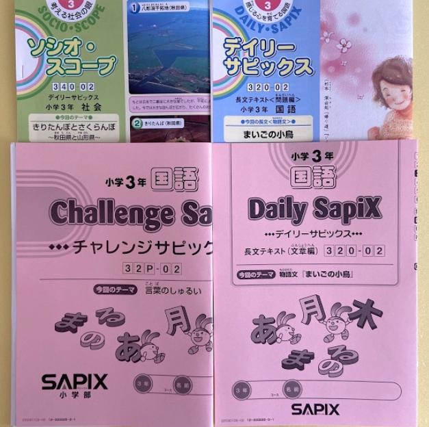 sapix三年一年間テキストと（1.3.7組み分けと5.10確認と7復習テスト）