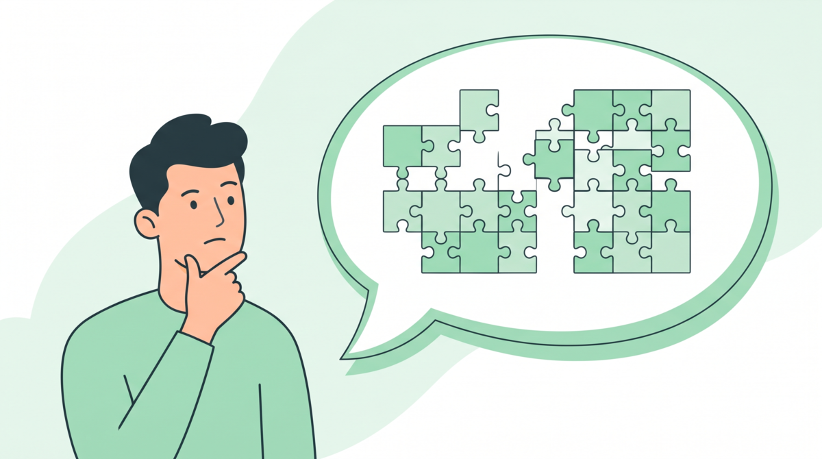 自分の頭の中の考えを整理して英語で話すイメージ