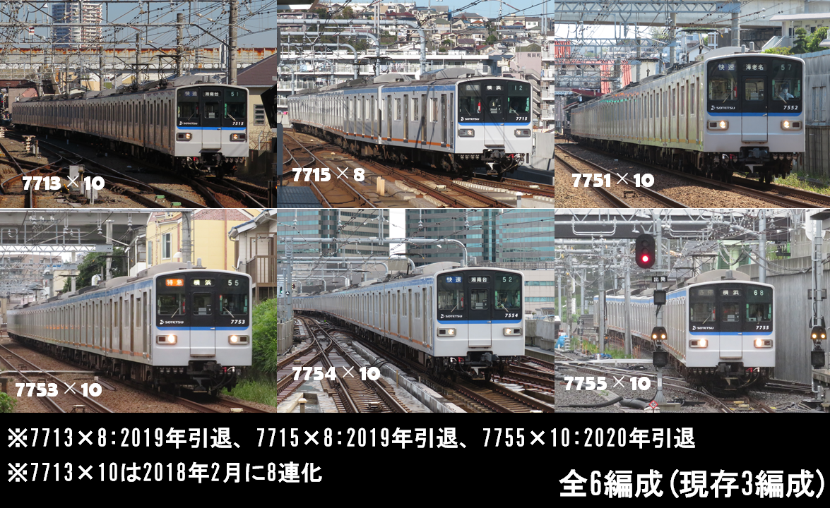 相鉄》【写真館336】相鉄全編成集めてみた～数を減らしてる新7000系