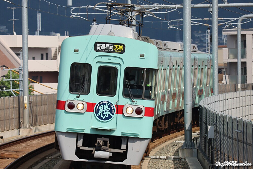 西鉄》【写真館609】7月に掲げられたヘッドマーク付きの西鉄の編成たち
