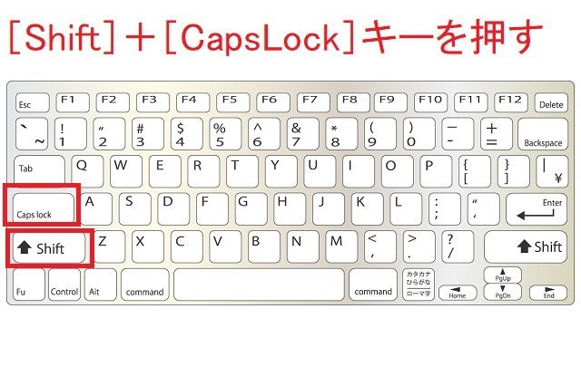 ［CapsKock］（キャップスロック）勝手にアルファベットが大文字になる