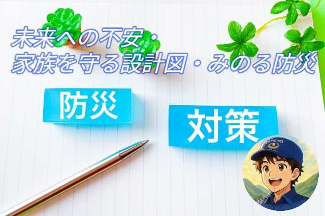 未来への不安、家族を守る設計図、みのる防災