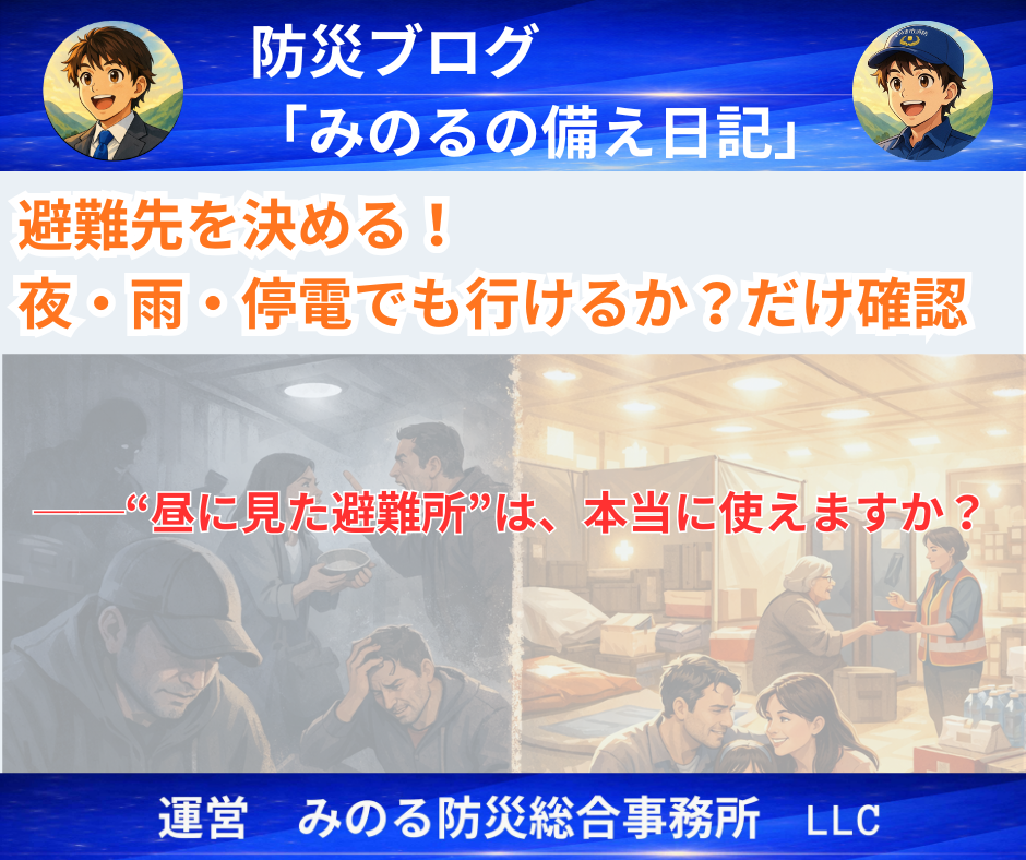 ──“昼に見た避難所”は、本当に使えますか？