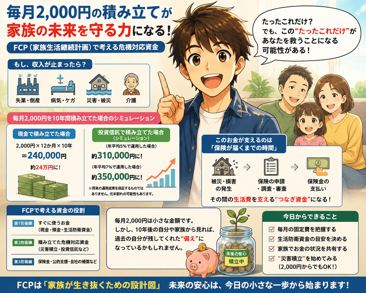 FCP (family Continuity Plan )　わずかな備えを！