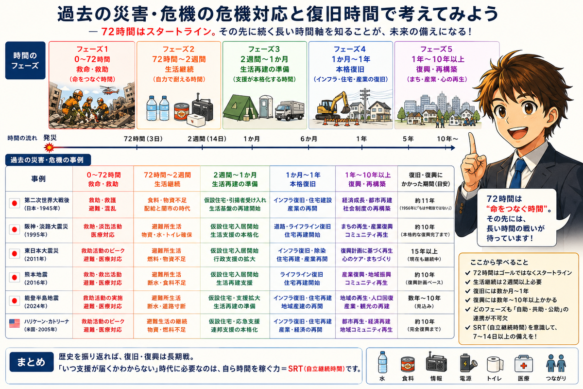 歴史が教える「72時間の先」戦争・巨大災害・復旧・復興の時間軸