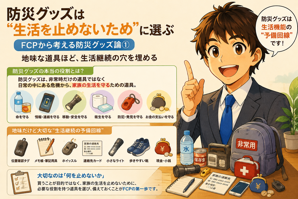 noteで学ぶ講座! FCPから考える防災グッズ