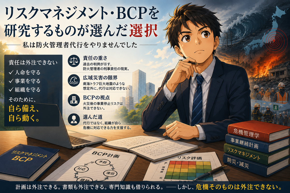 私は防火管理者代行をやりませんでした