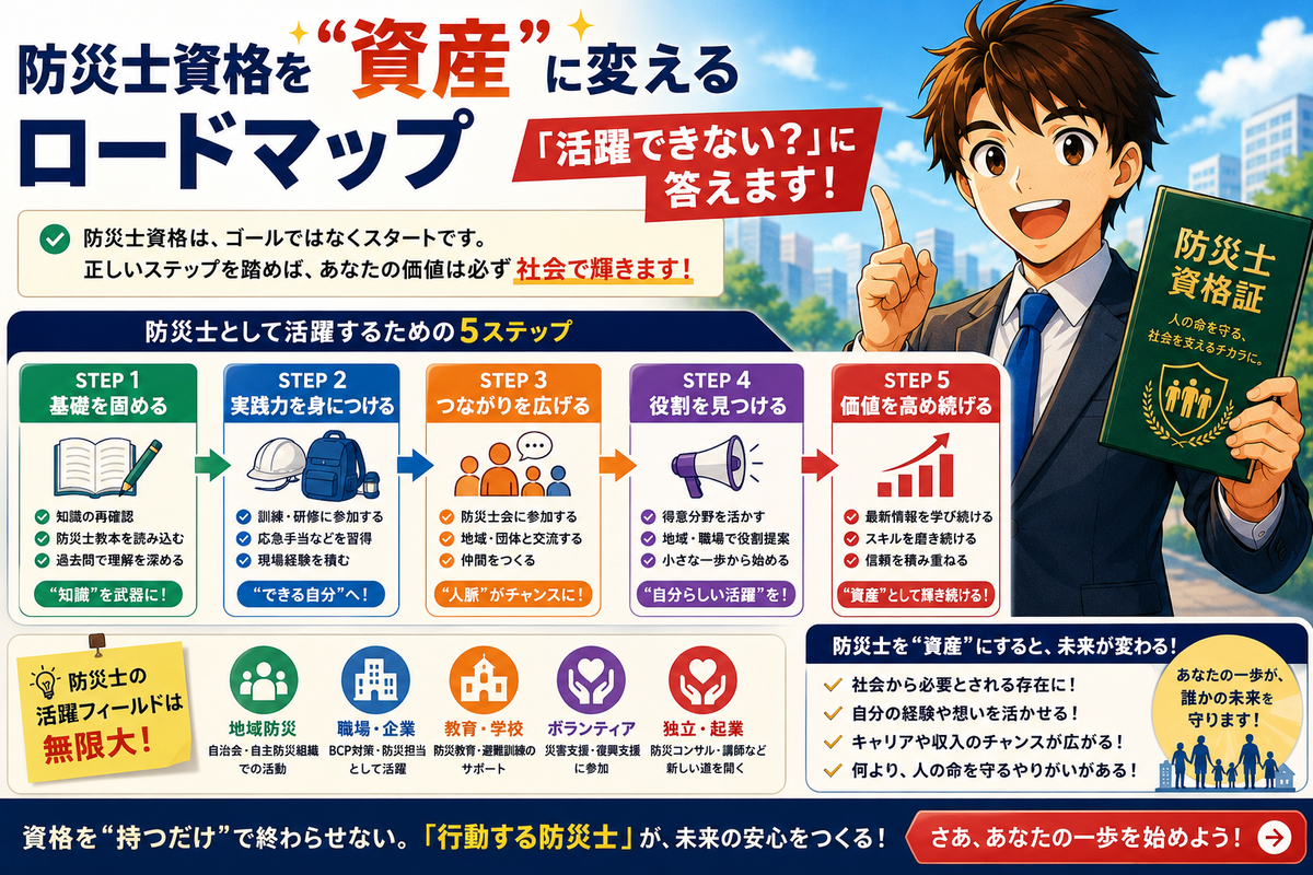 防災士取得あとのロードマップ