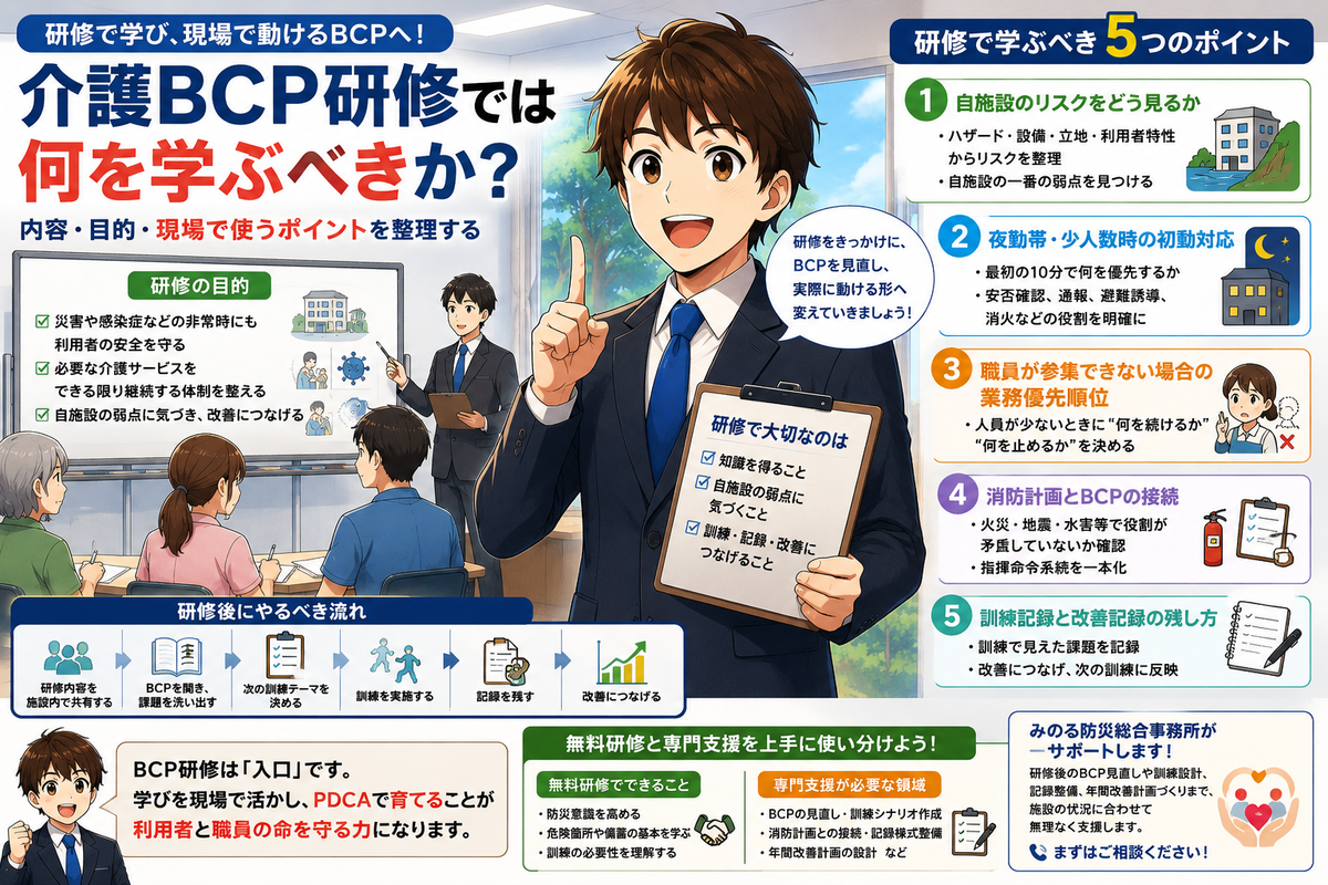介護BCP研修では何を学ぶべきか？ 