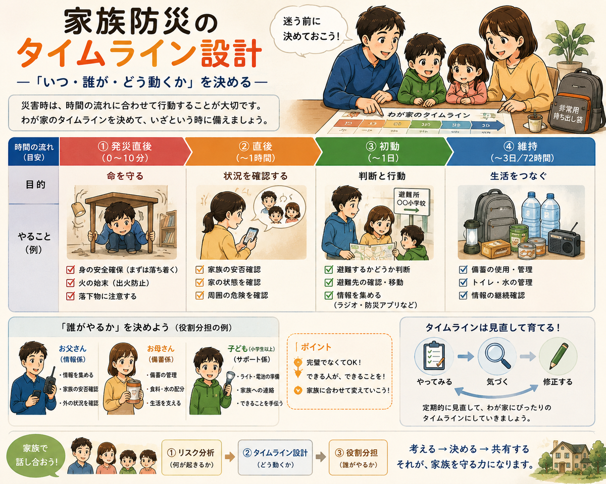 家族防災会議でタイムライン設計をする