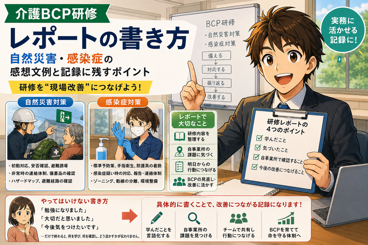 介護BCP研修の感想文・レポートで何を書く？