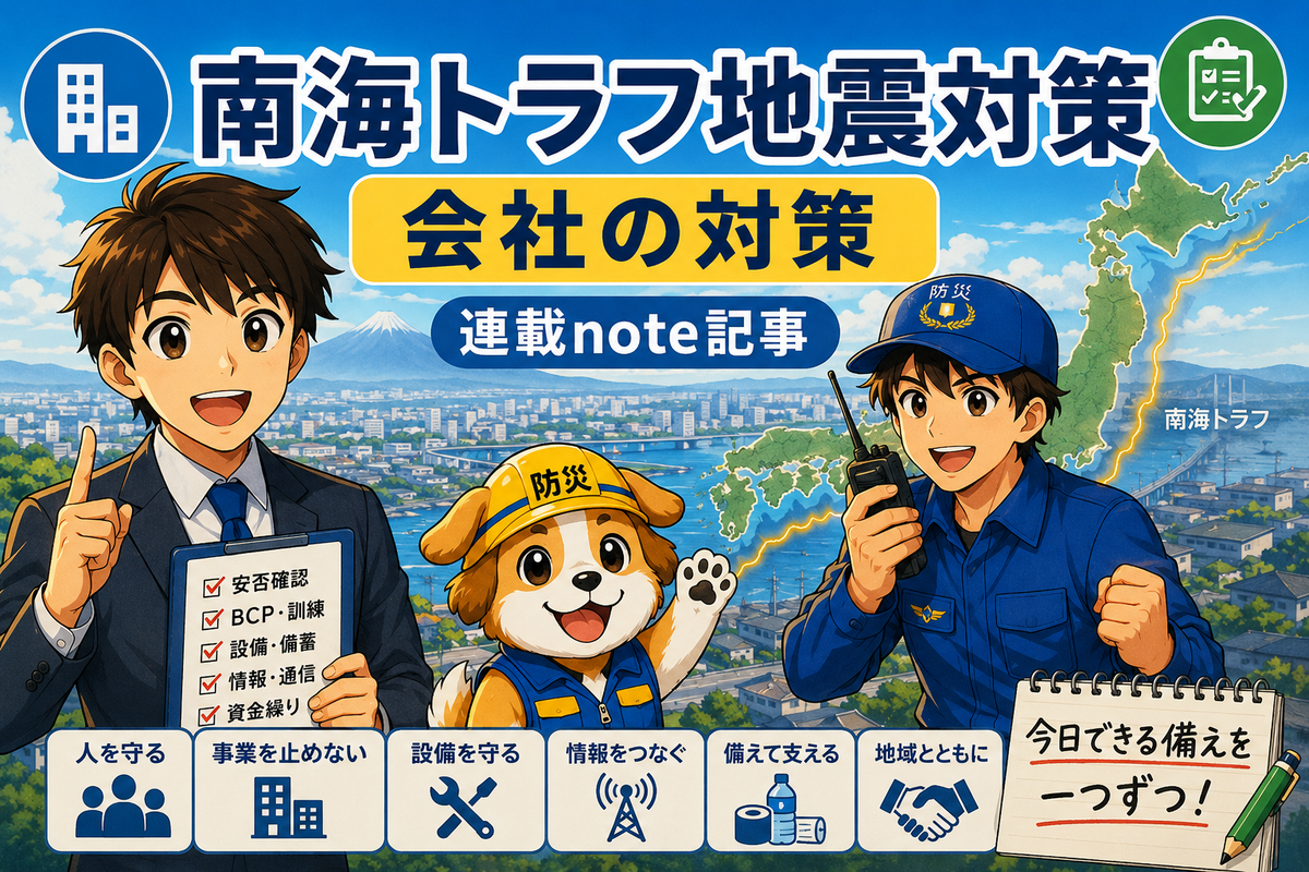 南海トラフ地震対策｜「連載note記事まとめ」会社・企業