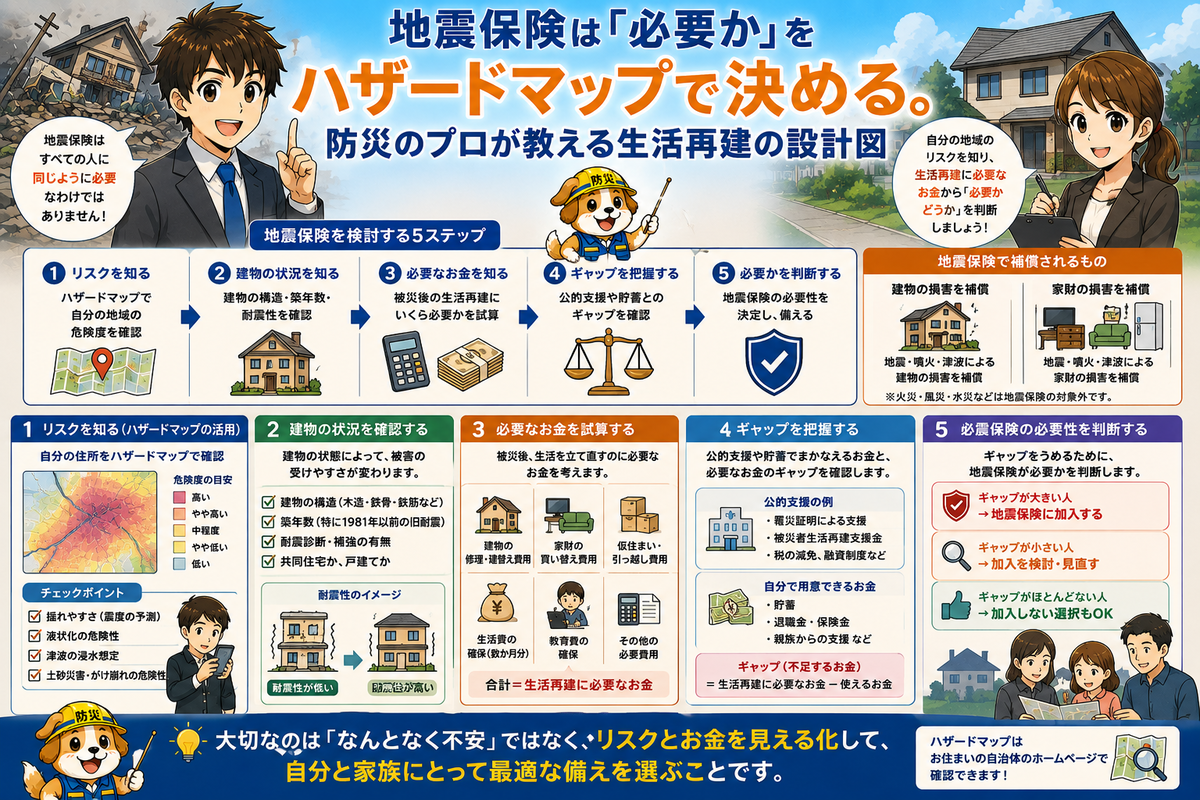 地震保険は「必要か」をハザードマップで決める