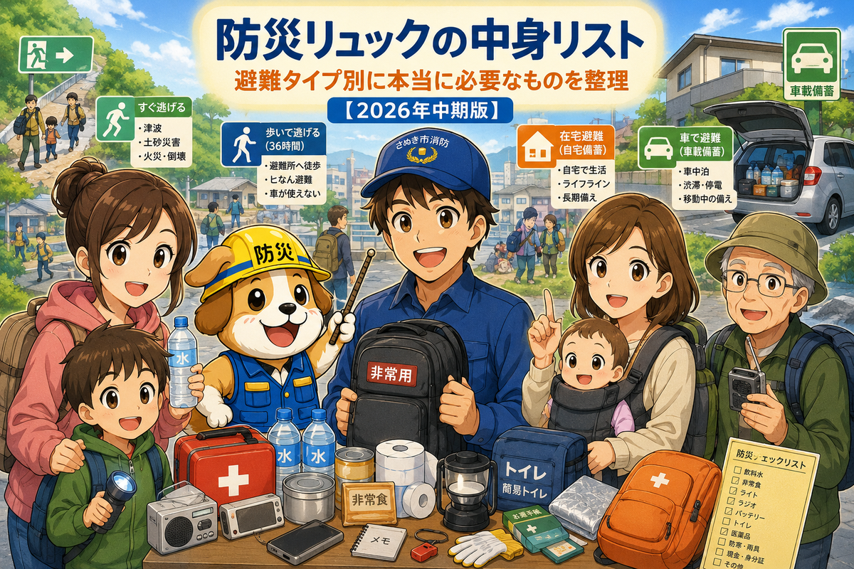 防災リュックの中身リスト