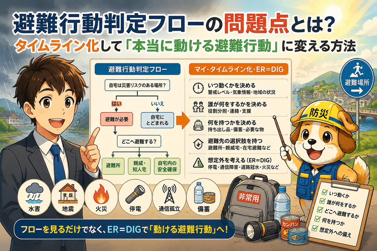 避難行動判定フローの問題点から整理する