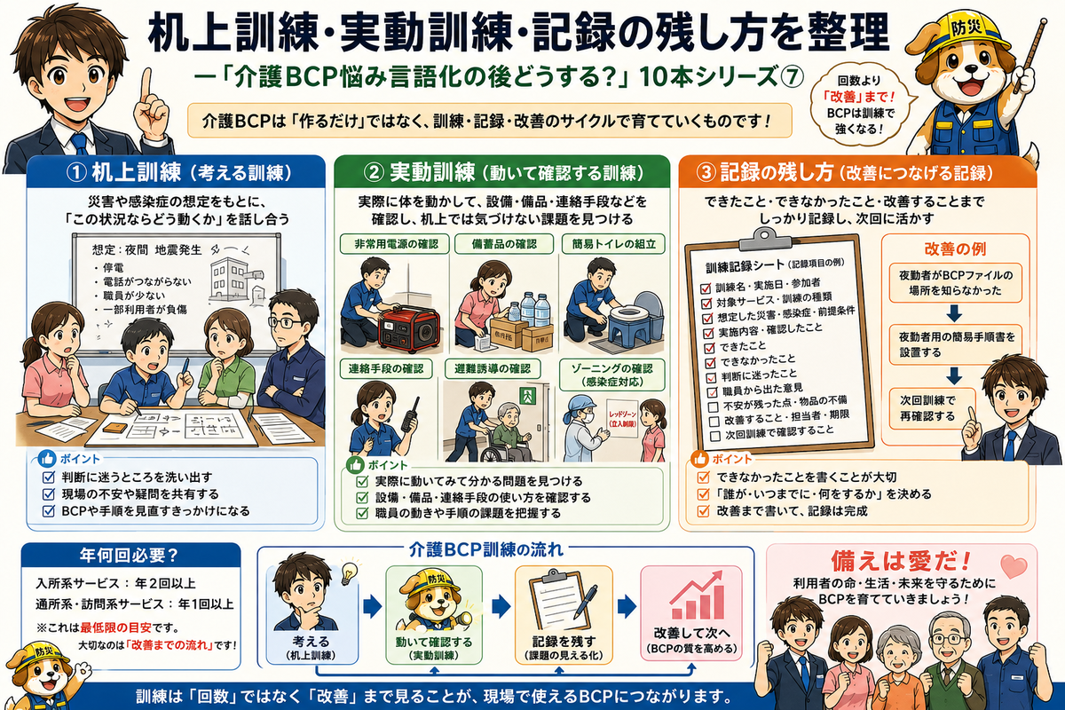 机上訓練・実動訓練・記録の残し方を整理 