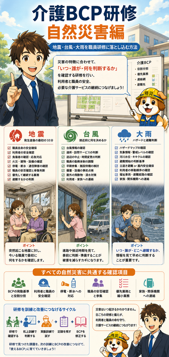 介護BCP研修の自然災害編