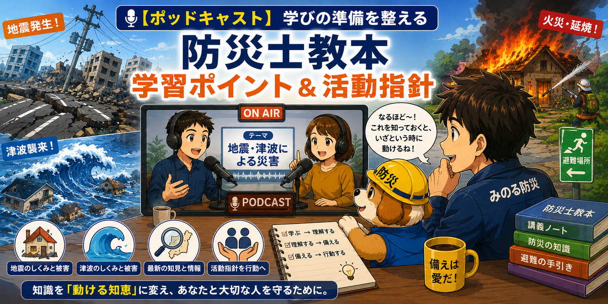 【ポッドキャスト】学びの準備を整える 防災士教本 学習ポイント＆活動指針