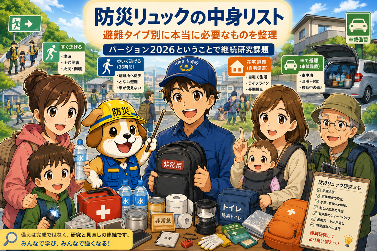 研究テーマ：防災リュックは避難行動で設計
