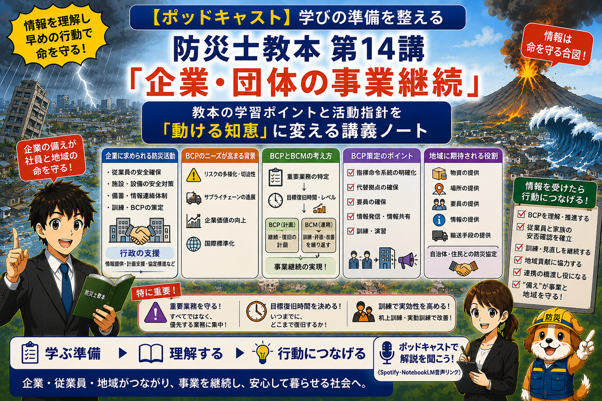 時間がない人の防災士試験対策｜耳で聞く 第14講