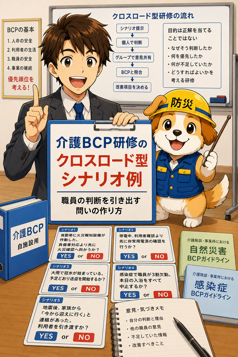 介護BCP研修のクロスロード型シナリオ例