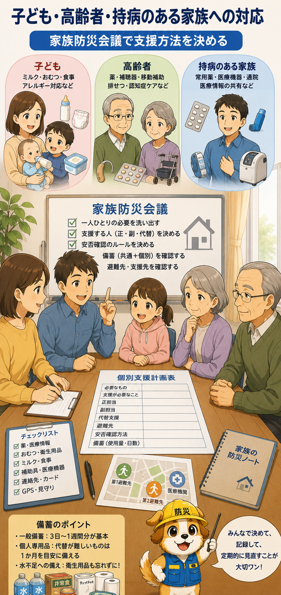 子ども・高齢者・持病のある家族への対応