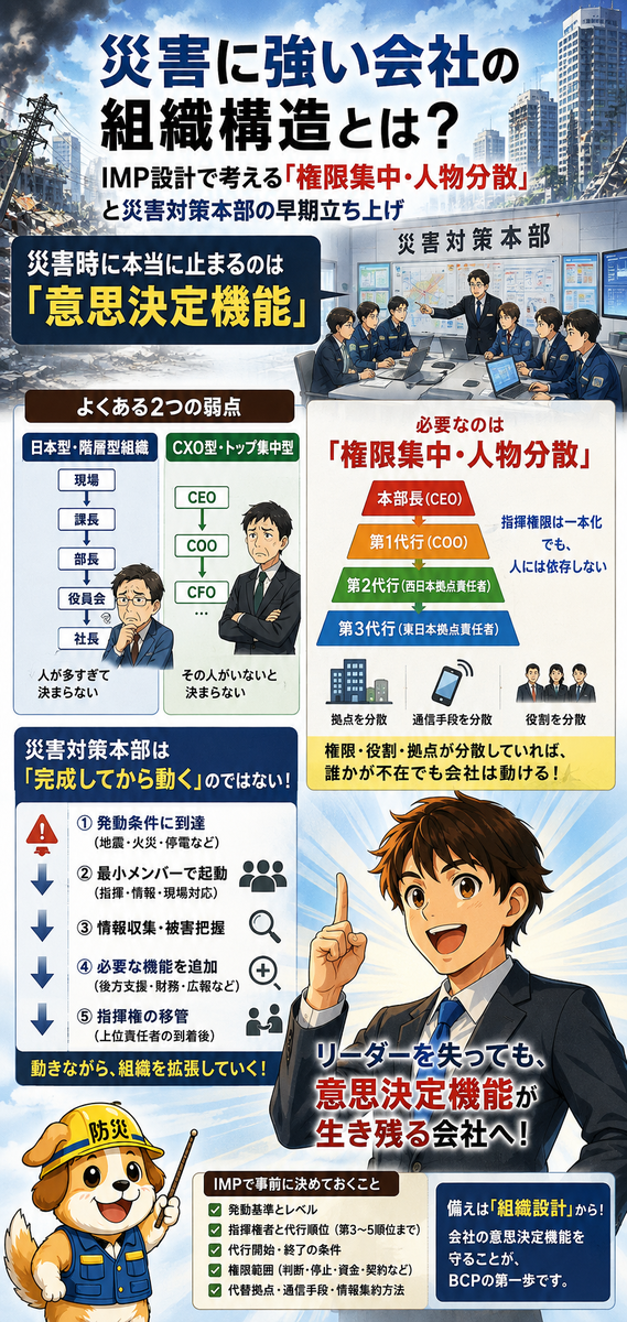 災害時に強い会社の組織構造とは?