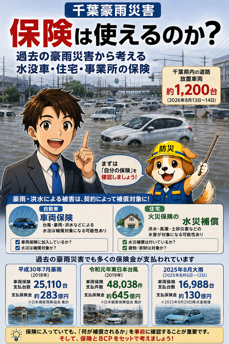 千葉豪雨災害は保険適用されるのか？