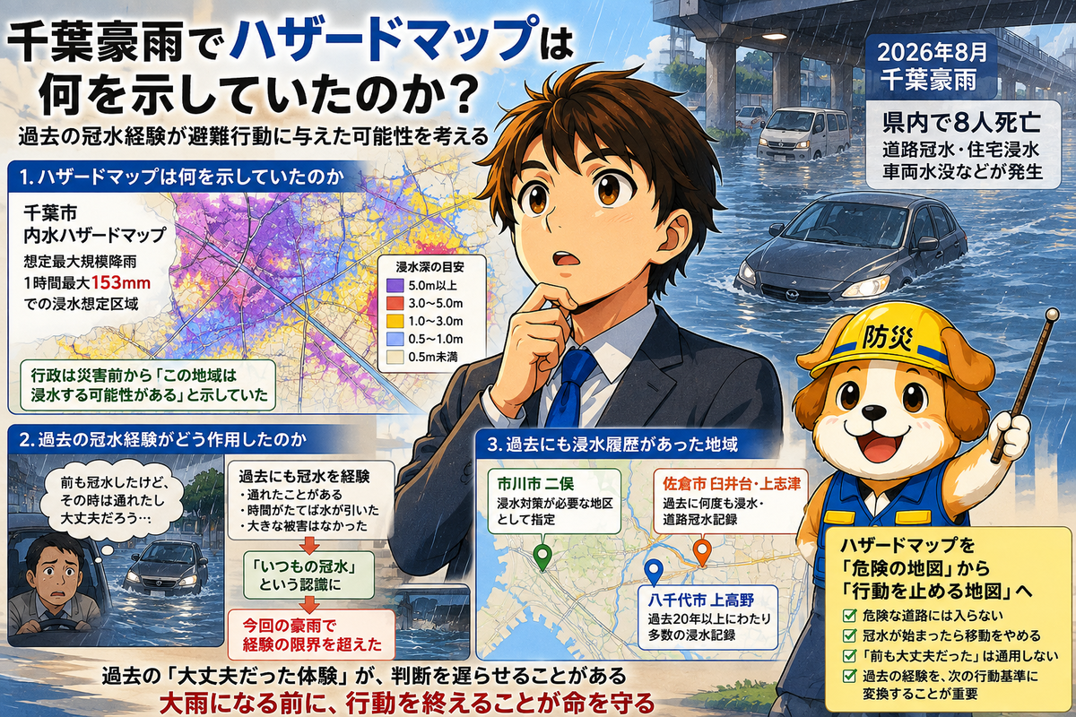 千葉豪雨でハザードマップは何を示していたのか？