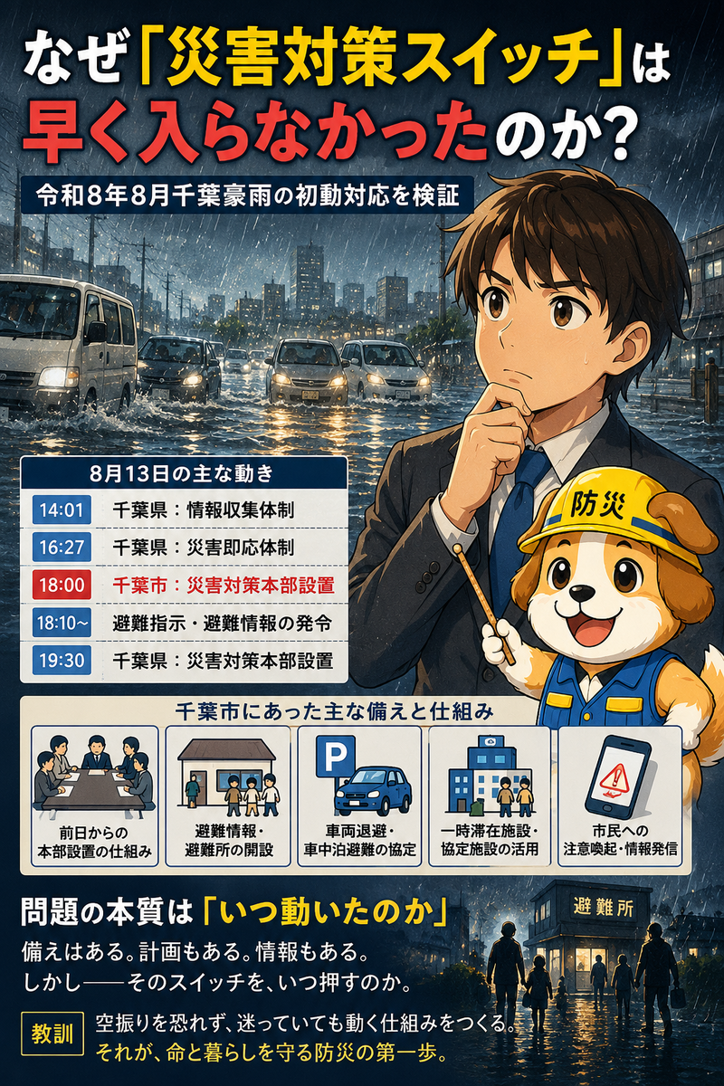 令和8年8月千葉豪雨｜なぜ「災害対策スイッチ」は早く入らなかったのか？