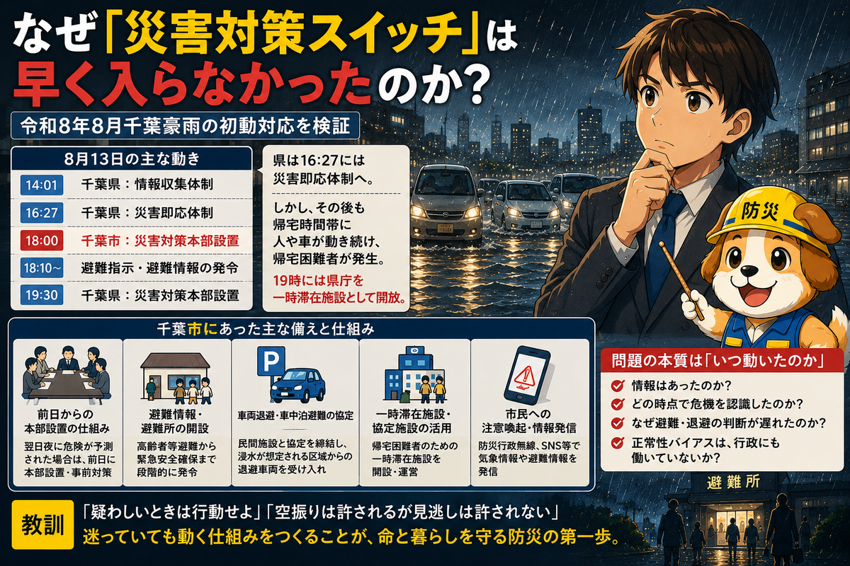 令和8年8月千葉豪雨｜なぜ「災害対策スイッチ」は早く入らなかったのか？