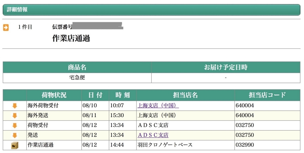 すべてのカタログ 優れた クロネコ 作業店通過 あとどれくらい