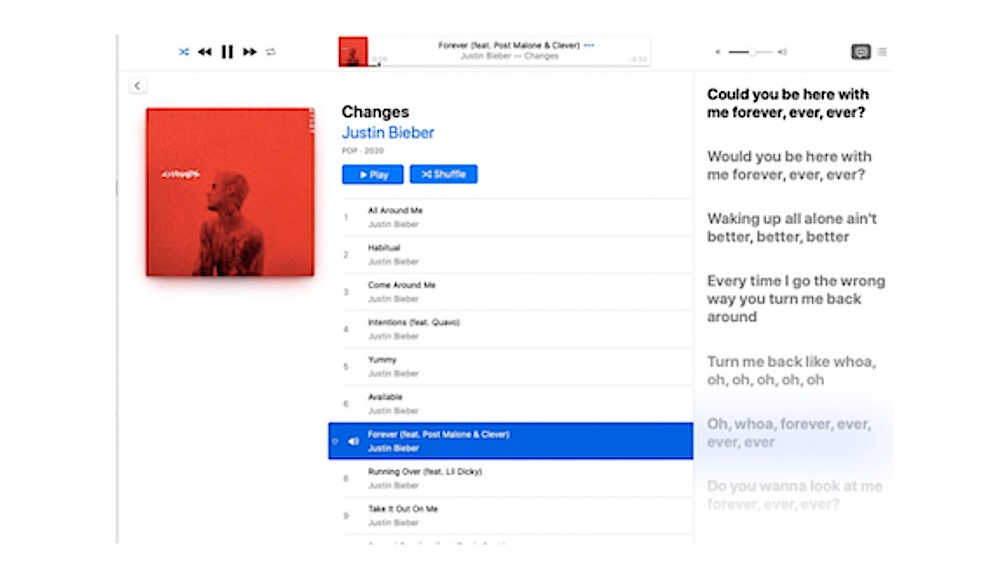  Apple Music のリアルタイム歌詞が Samsung スマート TV で利用可能に