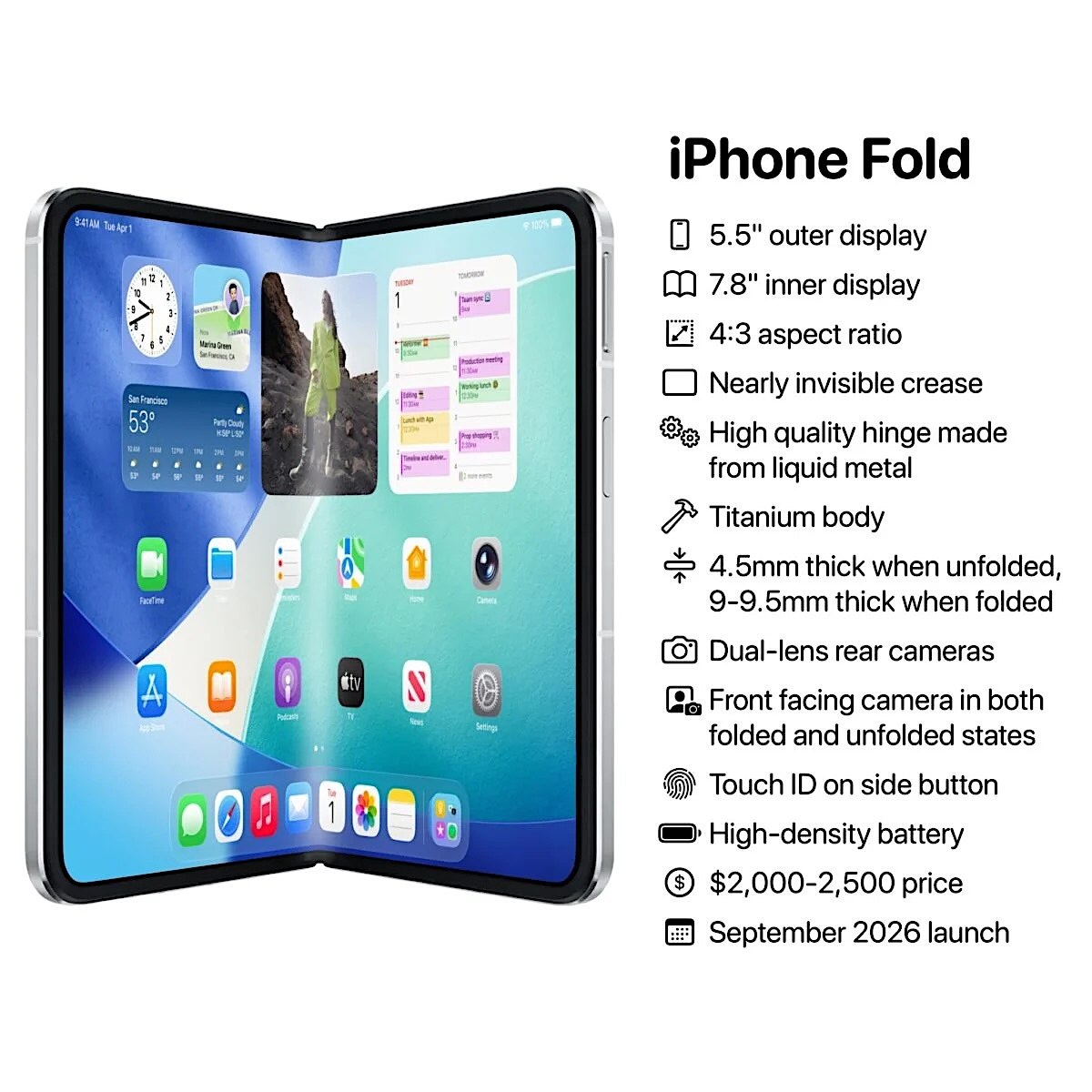 iPhone Fold、Appleはついに「折り目のないディスプレイ」を完成させた