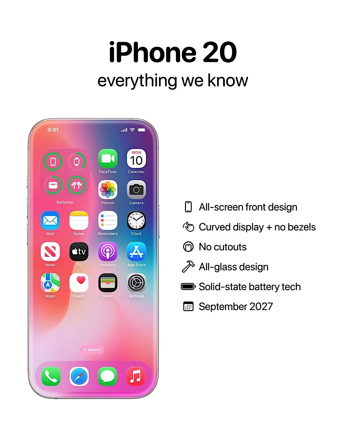 2027年登場「iPhone20（ⅩⅩ）」はやっぱり「4面曲面OLEDディスプレイ