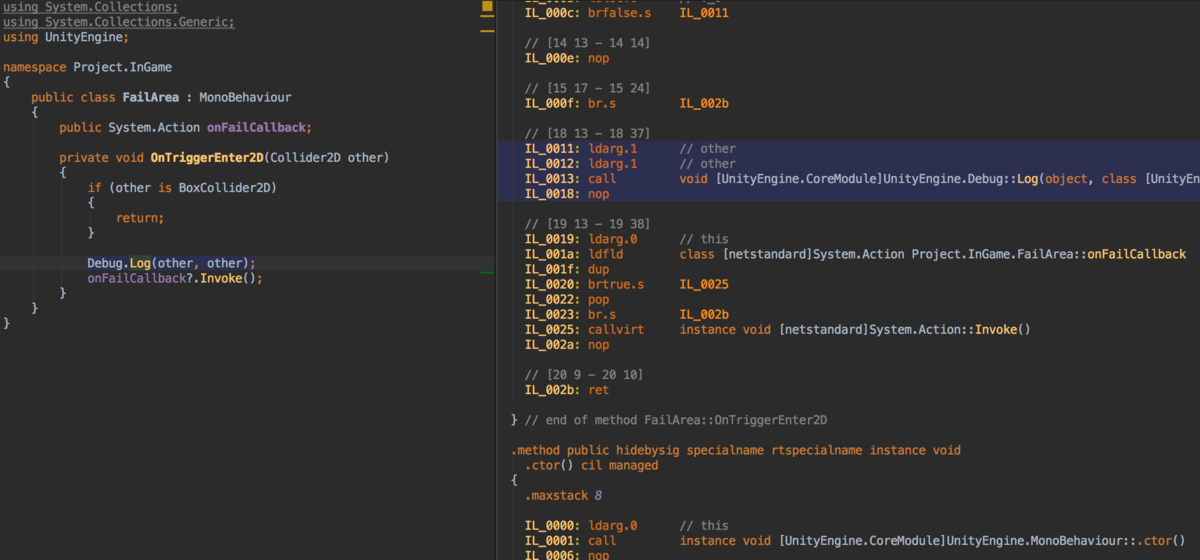 Rider2019.1アップデートで待望のIL Viwerが実装されている_1