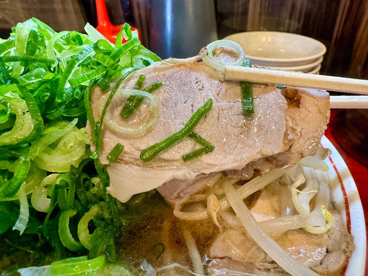 本家第一旭 たかばし本店のチャーシューメンネギ多め チャーシュー