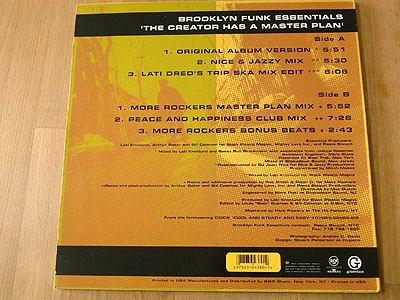 BROOKLYN FUNK ESSENTIALS / THE CREATOR HAS A MASTERPLAN ( USA press ) ( 6tracks ) ( 12 )