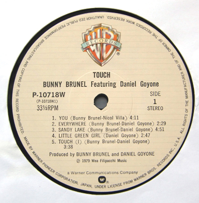 BUNNY BRUNEL / TOUCH ( LP )