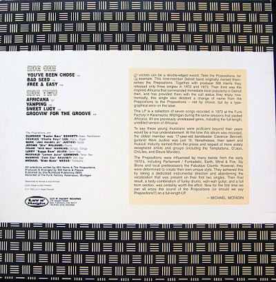PROPOSITIONS / AFRICANA ( LP )