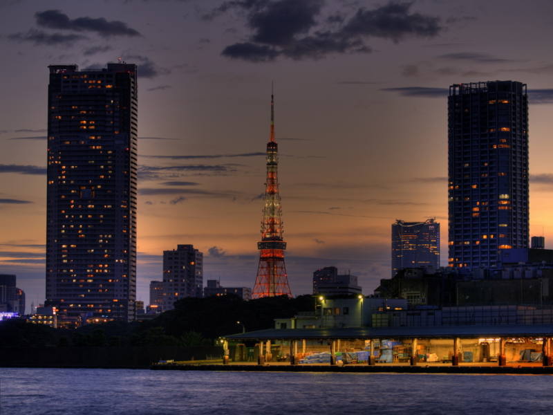 夕焼けと東京タワー