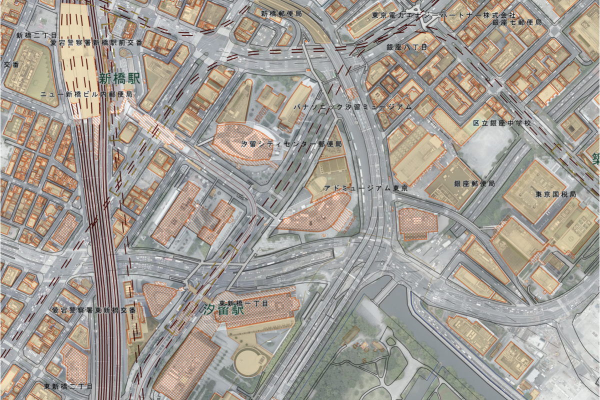 新橋周辺の地図