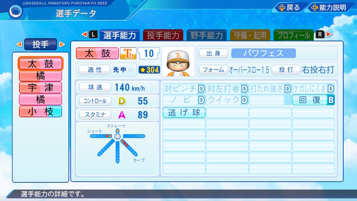 パワプロ2022作成】太鼓望【サクセスキャラ】 - じゅうペナ