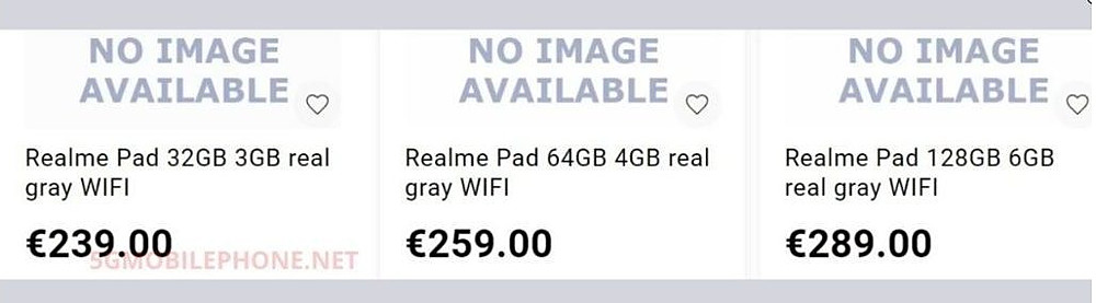 Gizmochinaよりrealme Pad欧州版の価格リーク