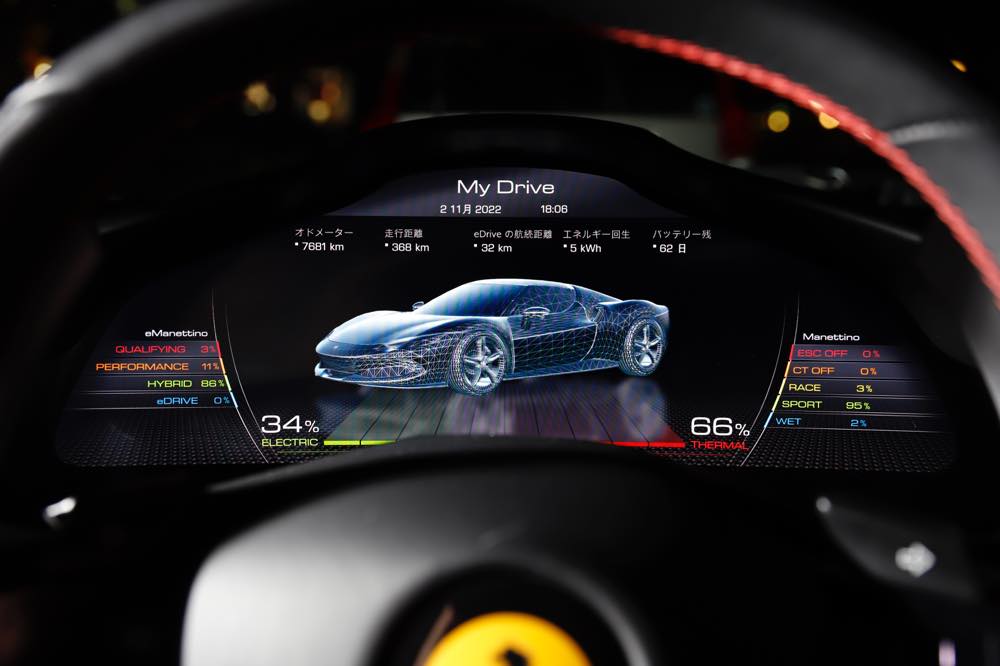 フェラーリ 296GTB(PHEV) 内装
