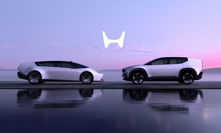 「Honda 0 SALOON」プロトタイプ(左)と「Honda 0 SUV」プロトタイプ(画像:ホンダ)