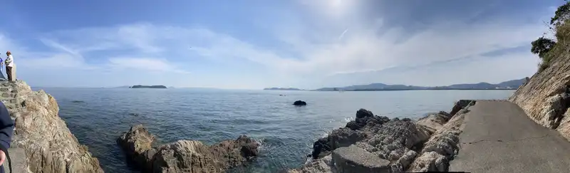 竹島の外周のパノラマ写真